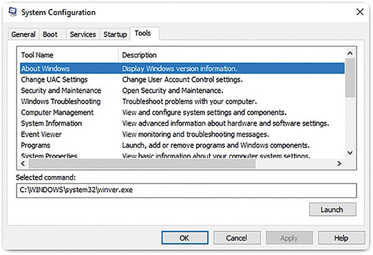 A screenshot shows the System Configuration dialog box.