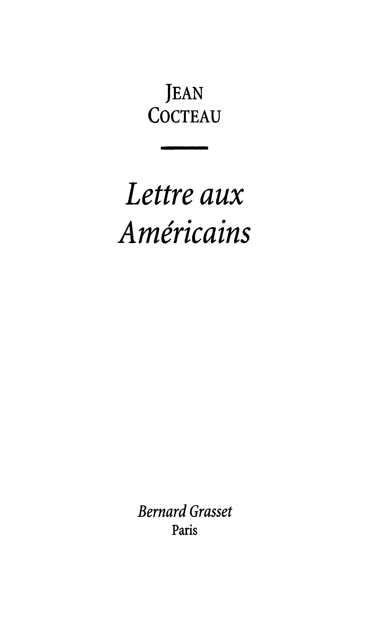 Lettre aux américains