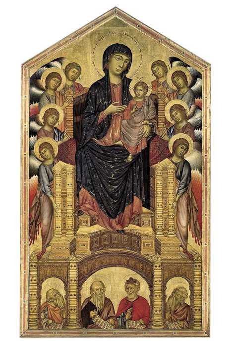 Cimabue,Maestà di Santa Trinita, 1280-1290, tempera su tavola, cm 385