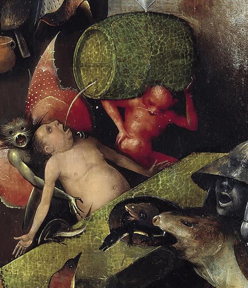 Hieronymus Bosch,Trittico del Giudizio Universale, particolari, 1482 ca, olio su tavola, Vienna, Akademie der Bildenden Künste 