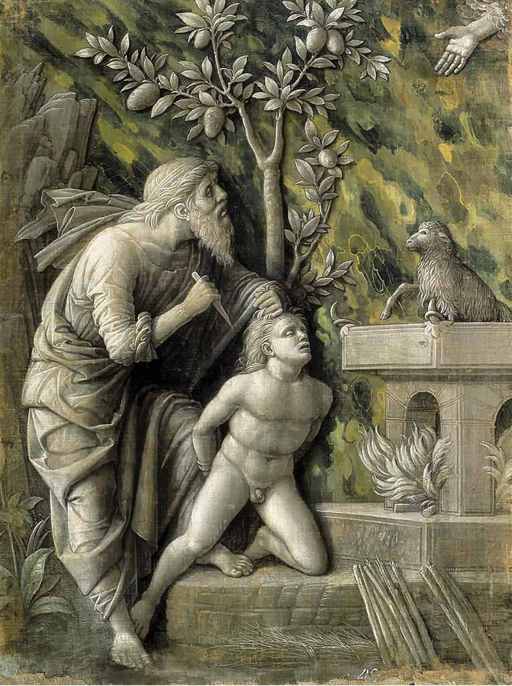 Andrea Mantegna,Sacrificio di Isacco, 1490, tempera a colla su tela, cm 48,5