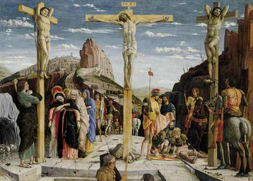 Andrea Mantegna,Crocifissione, 1456-1459, tempera su tavola, cm 76