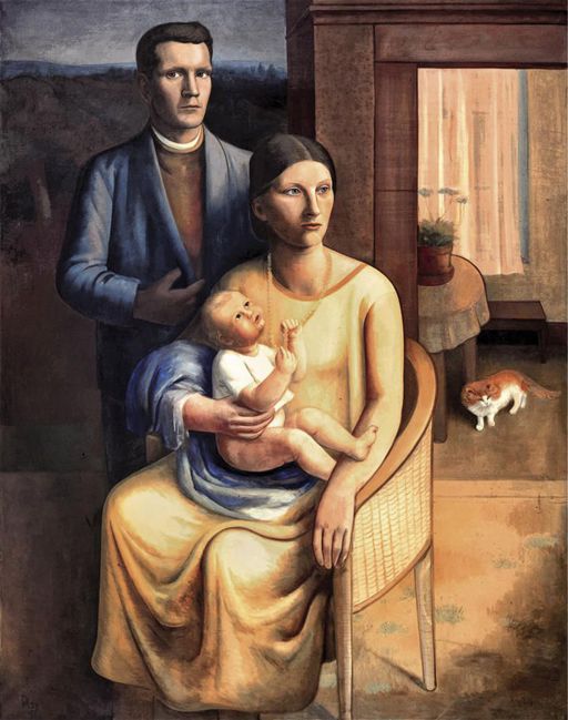 Paul Kälberer,Ritratto di famiglia, 1929-1931, olio su tela, cm 181