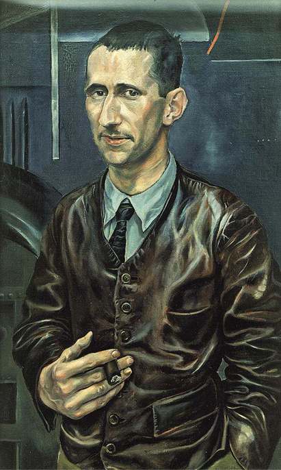 Rudolf Schlichter,Ritratto di Bertolt Brecht, 1926, olio su tela, cm 75,5