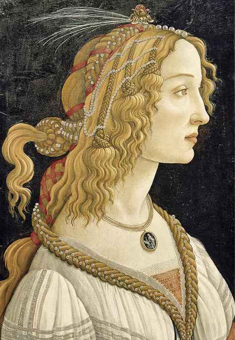 Sandro Botticelli,Ritratto di Simonetta Vespucci, 1480 ca, tempera su tavola, cm 81,8