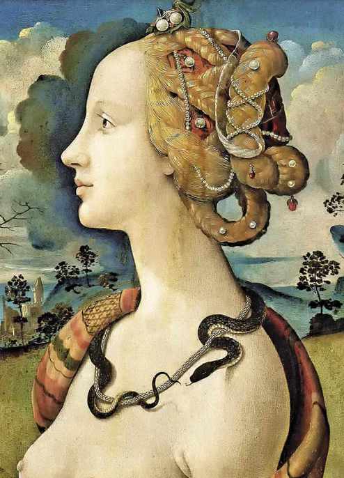 Piero di Cosimo,Ritratto di Simonetta Vespucci, 1480, olio su tavola, cm 57