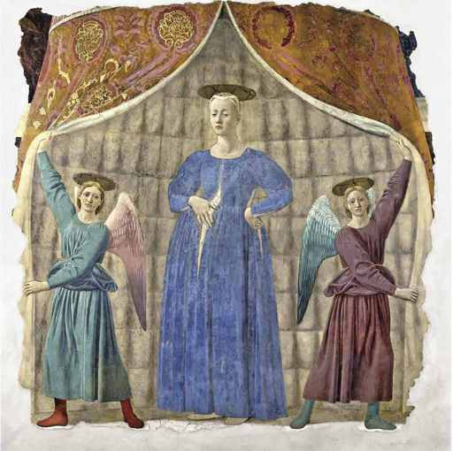 Piero della Francesca,Madonna del parto, 1476-1483, affresco, cm 203