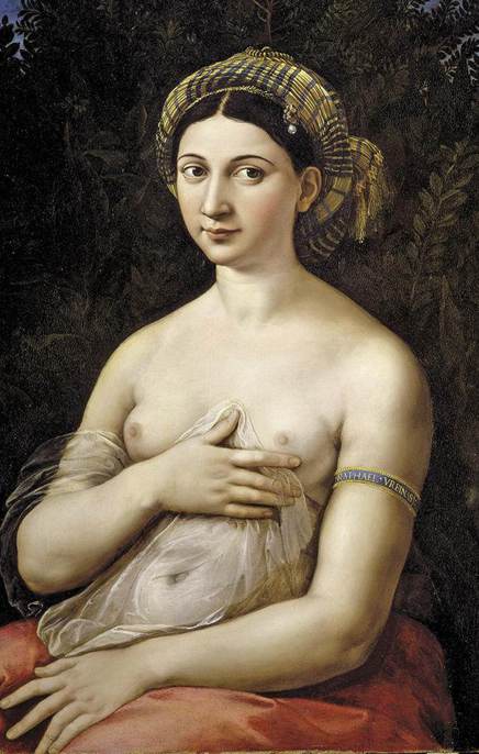 Raffaello,La Fornarina, 1518-1519, olio su tavola, cm 87