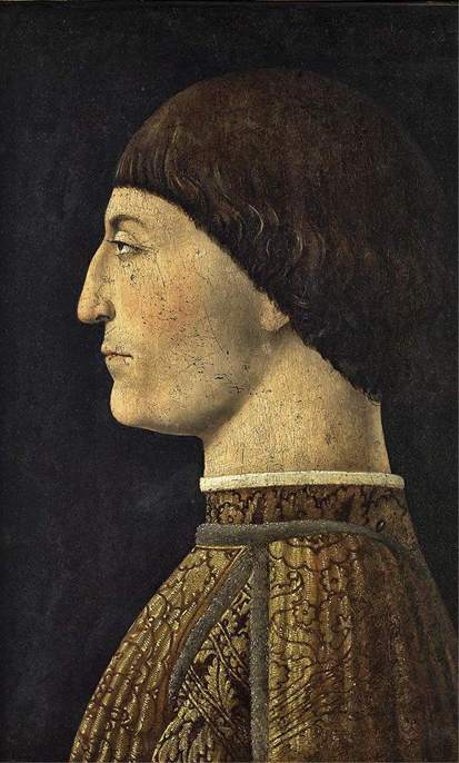 Piero della Francesca,Ritratto di Sigismondo Pandolfo Malatesta, particolare, 1450-1451, olio e tempera su tavola, cm 44,5