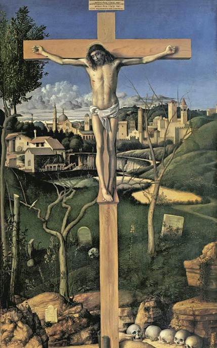 Giovanni Bellini,Crocifissione, 1501-1503, olio su tavola, cm 258