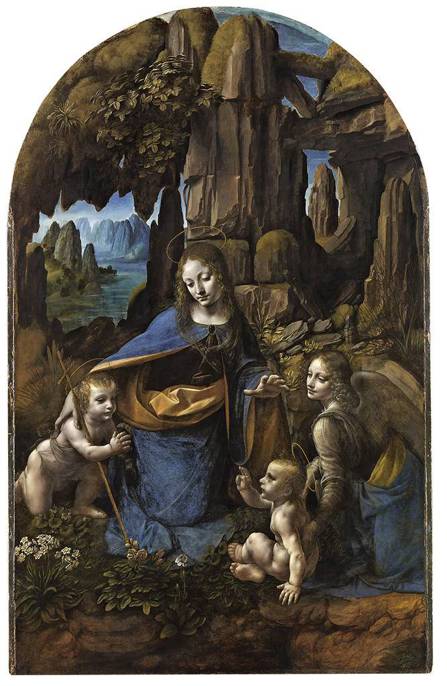 Leonardo,Vergine delle rocce, 1495-1508 ca, olio su tavola, cm 189,5