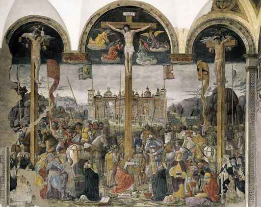 Donato Montorfano,Crocifissione, 1495, affresco, Milano, Cenacolo Vinciano 