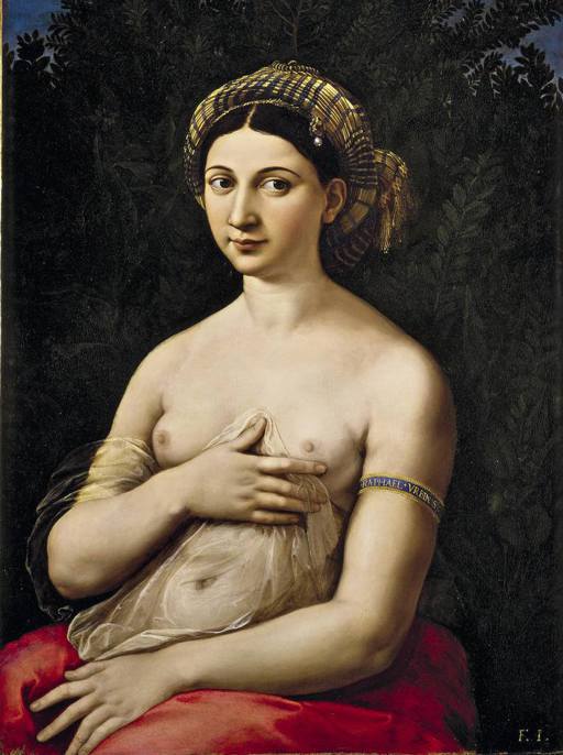 Raffaello,La Fornarina, 1518-1519, olio su tavola, cm 85