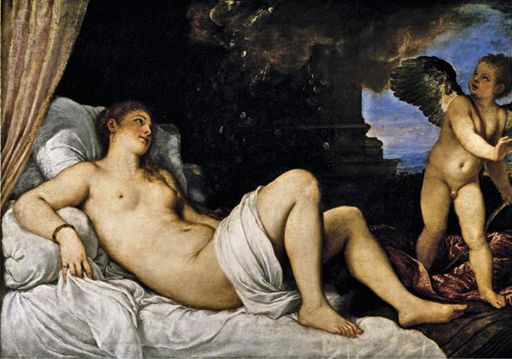 Tiziano,Danae, 1544-1546, olio su tela, cm 118,5