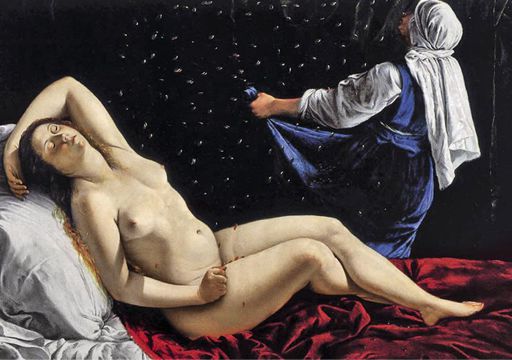 Artemisia Gentileschi,Danae, 1612 ca, olio su rame, cm 41,3