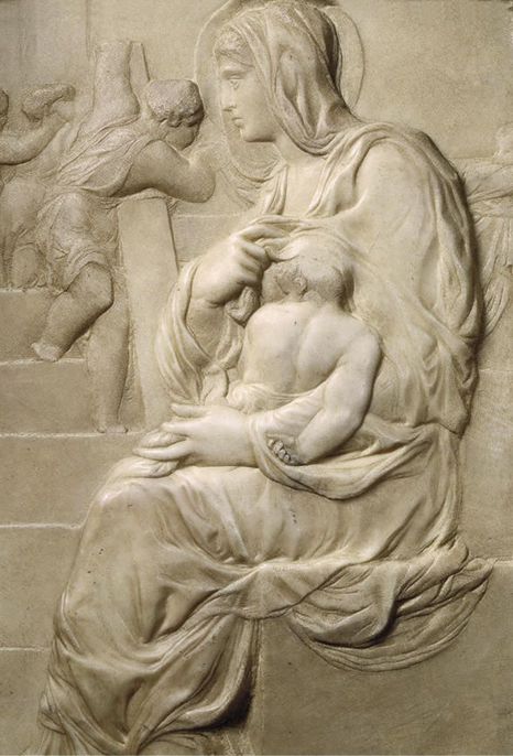 Michelangelo,Madonna della Scala, 1490 ca, marmo, cm 57