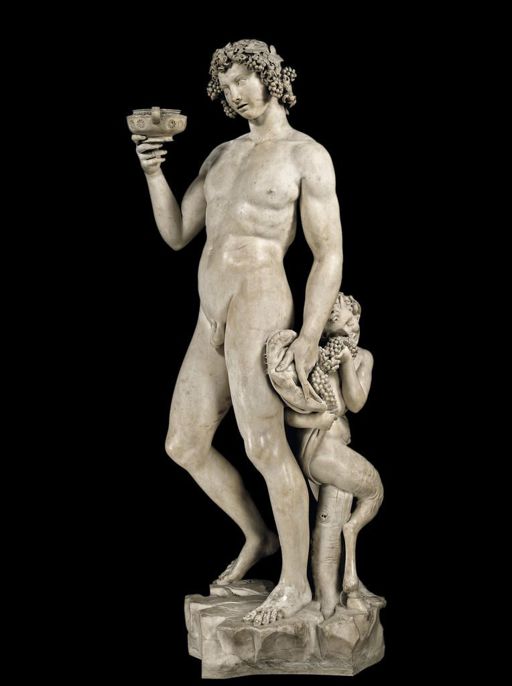 Michelangelo,Bacco ebbro, 1496-1497, marmo, altezza cm 190, Firenze, Museo Nazionale del Bargello 