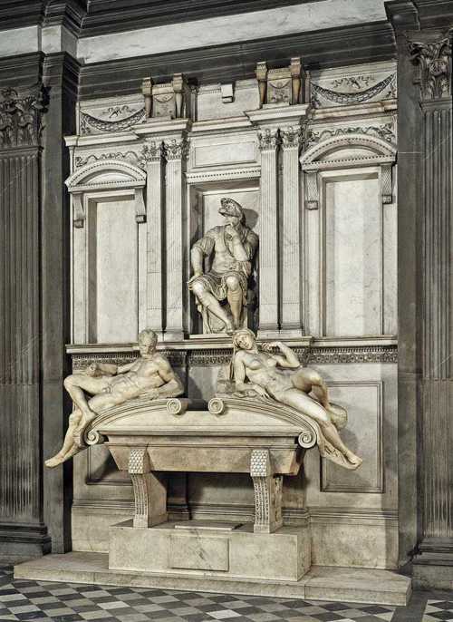 Michelangelo,Tomba di Lorenzo de’ Medici duca di Urbino, 1524-1534 ca, marmo, altezza cm 589, Firenze, San Lorenzo, Sagrestia Nuova 