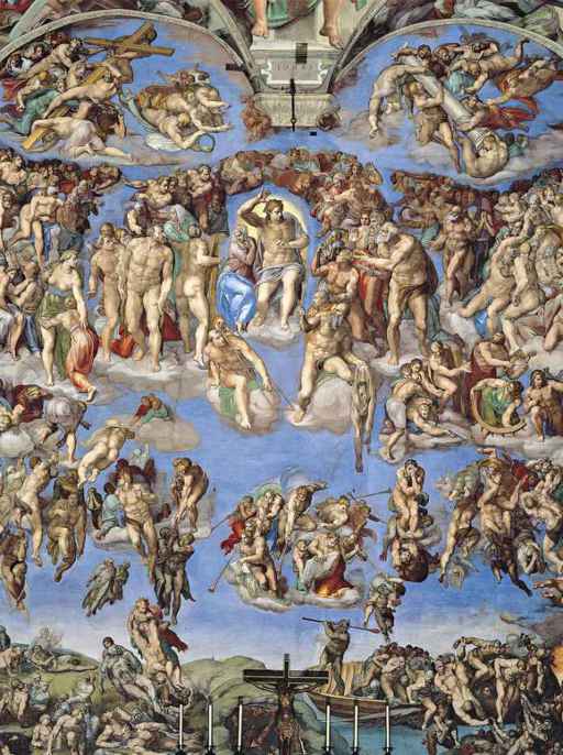 Michelangelo,Giudizio Universale, 1535-1541, affresco, Città del Vaticano, Musei Vaticani, Cappella Sistina 