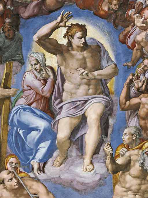 Michelangelo,Giudizio Universale, particolare con Cristo Giudice 