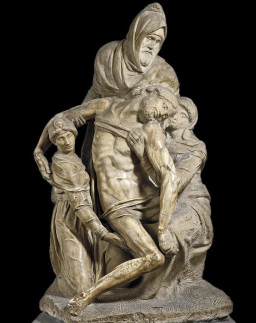 Michelangelo,Pietà Bandini, intero, 1550-1555, marmo, altezza cm 226, Firenze, Museo dell’Opera del Duomo 