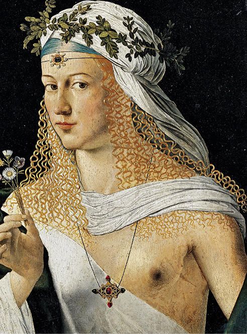 Bartolomeo Veneto,FloraoLucrezia Borgia(?), 1520-1525 ca, olio su tela, cm 43,6