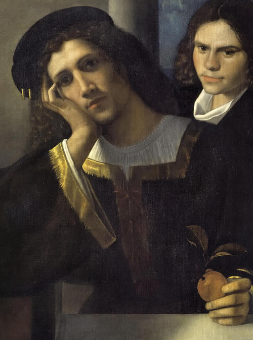 Giorgione,Doppio ritratto(Ludovisi), 1502-1503, olio su tela, cm 77