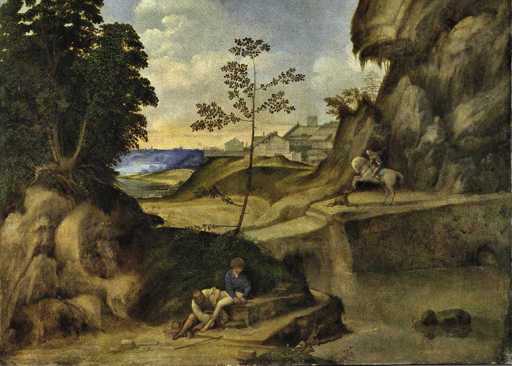 Giorgione,Tramonto, 1506-1510, olio su tela, cm 73,3