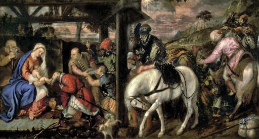 Tiziano,Adorazione dei Magi, intero, 1559-1560, olio su tela, Milano, Pinacoteca Ambrosiana 