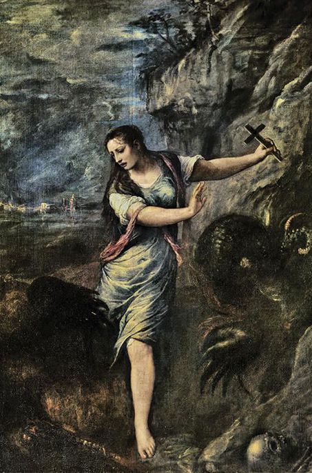 Tiziano,Santa Margherita, 1562, olio su tela, cm 242