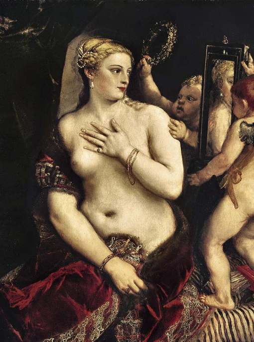 Tiziano,La toeletta di Venere, 1555 ca, olio su tela, cm 124,5