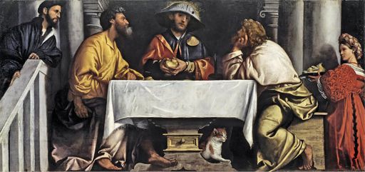 Moretto,Cena in Emmaus, 1526, olio su tela, cm 147