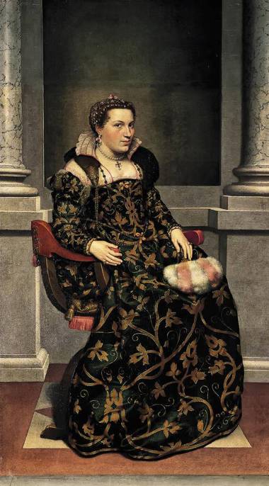 Giovan Battista Moroni, Ritratto di Isotta Brembati, 1552 ca, olio su tela, cm 160