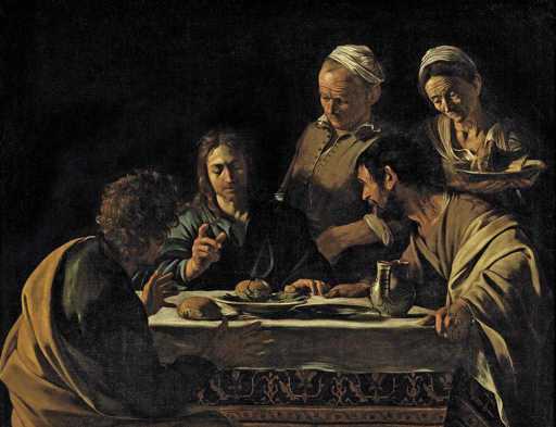 Caravaggio,Cena in Emmaus, 1606, olio su tela, cm 141