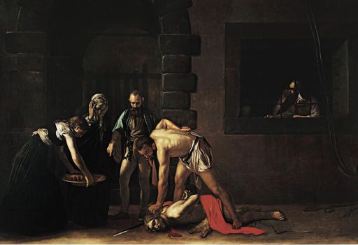 Caravaggio,Decollazione di san Giovanni Battista, 1608, olio su tela, cm 361