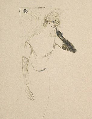 Henri de Toulouse-Lautrec, Yvette Guilbert in Colombine à Pierrot, 1894, litografia, cm 22×11,5, Parigi, Bibliothèque de l’INHA, collections Jacques Doucet