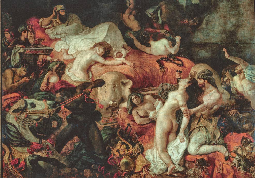 Eugène Delacroix, La morte di Sardanapalo, 1827, olio su tela, cm 395×496, Parigi, Musée du Louvre