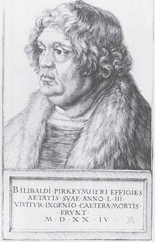 Albrecht Dürer, Willibald Pirckheimer, 1524, incisione, cm 18,2×11,5, New York, The Metropolitan Museum of Art