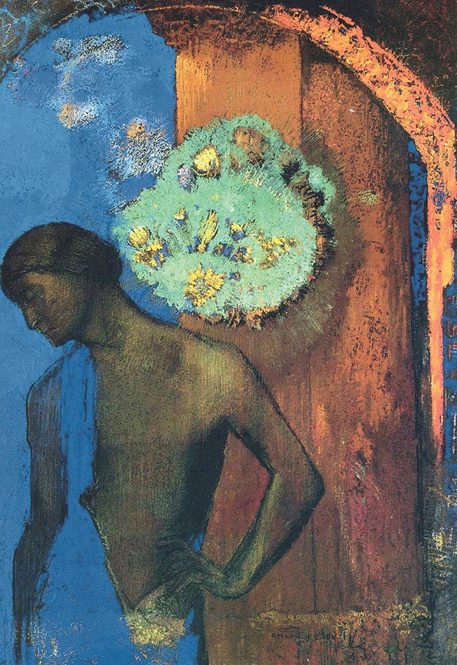 Odilon Redon, San Giovanni (La tunica blu), 1892, pastello su carta, Collezione privata