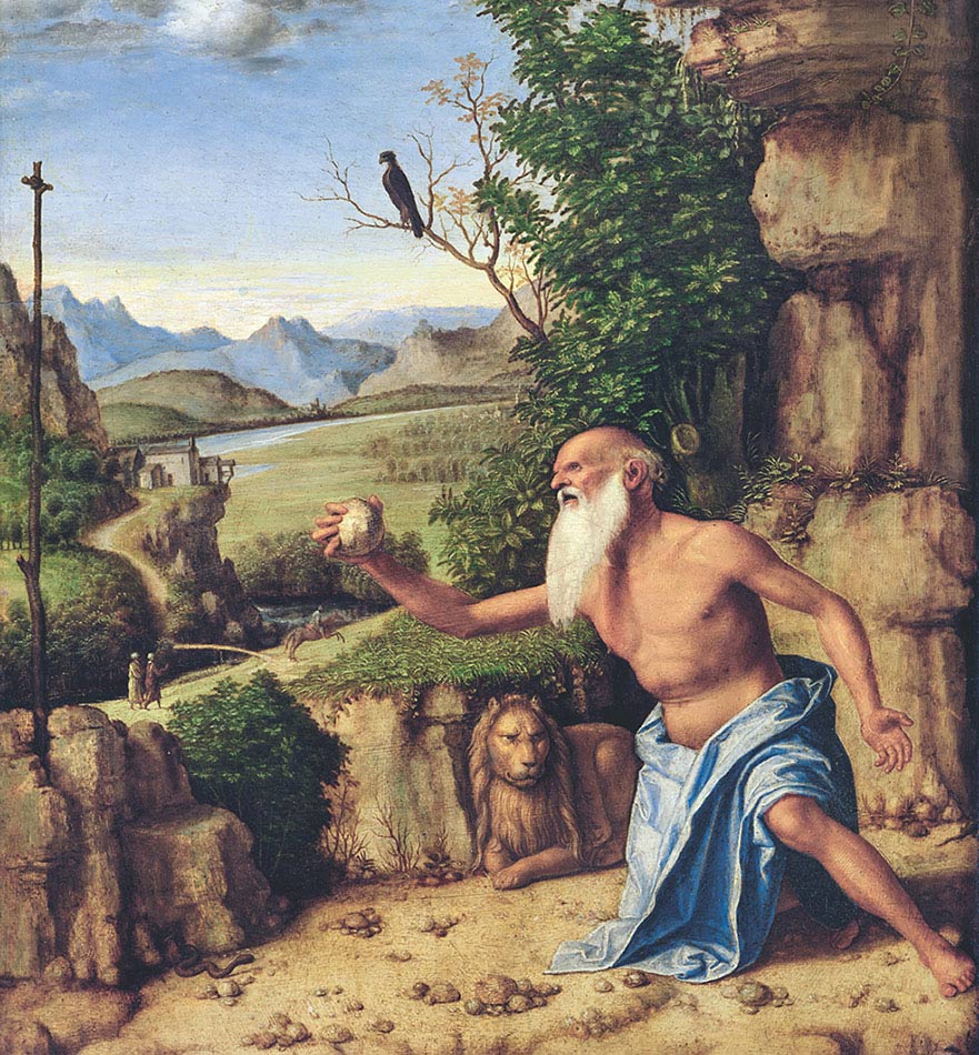 Cima da Conegliano, San Girolamo nel deserto, 1500-1510, olio su tavola, cm 32,1×25,4, Londra, The National Gallery