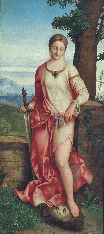 Giorgione, Giuditta, 1499, olio su tavola trasportato su tela, cm 144×66,5, San Pietroburgo, Museo dell’Ermitage