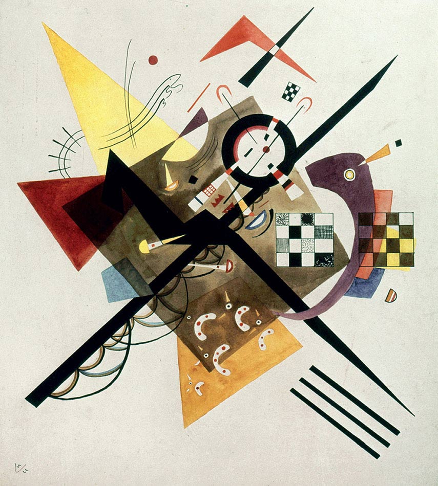 Vasilij Kandinskij, Su bianco II, 1922, acquerello su carta, cm 45,4×40,4, Parigi, Musée national d’Art moderne, Centre Georges Pompidou