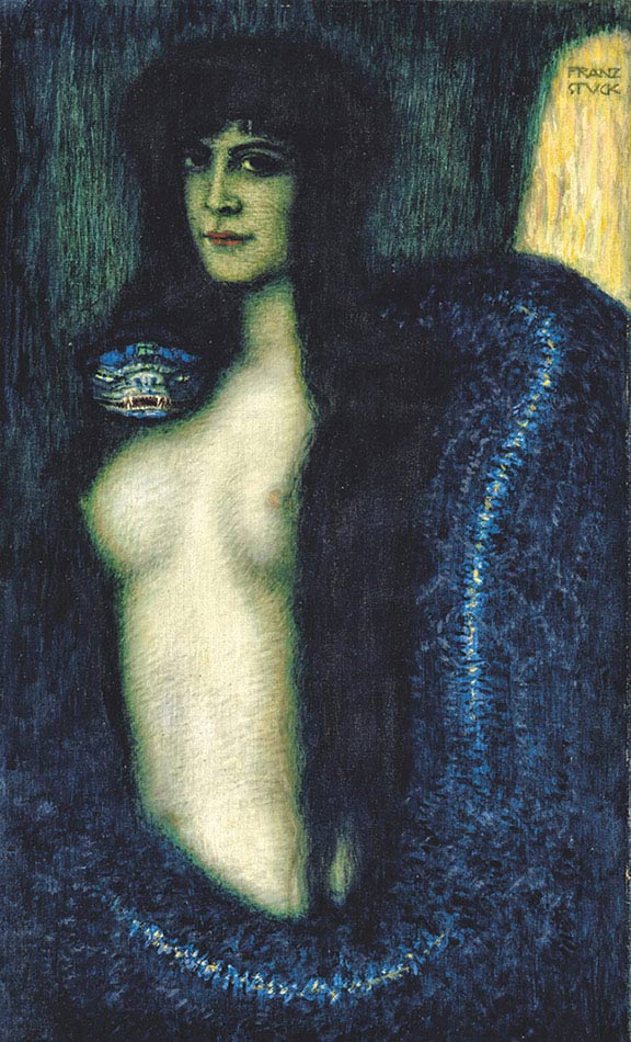 Franz von Stuck, Il peccato, 1912, olio su tela, cm 88×52, Berlino, Staatliche Museen, Nationalgalerie