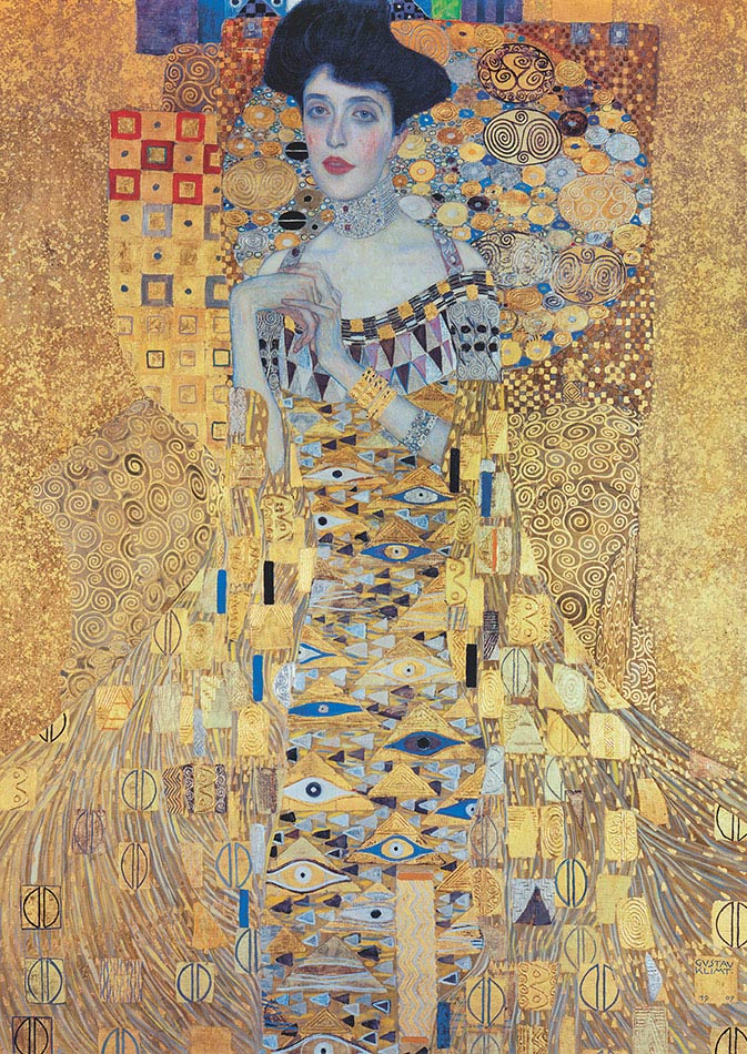 Gustav Klimt, Ritratto di Adele Bloch-Bauer, particolare, 1907, olio, argento e oro su tela, cm 140×140, New York, Neue Galerie New York