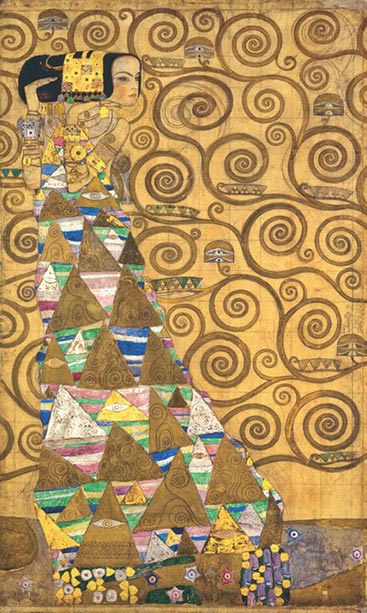 Gustav Klimt, Schizzi per il fregio con L’Albero della vita di Palazzo Stoclet, 1905-1909, acquerello e matita su cartoncino, cm 193,5×115, Vienna, Museum für angewandte Kunst