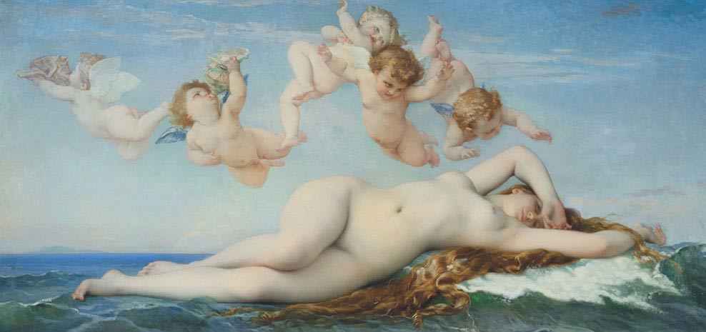 Alexandre Cabanel, Nascita di Venere, 1863, olio su tela, cm 130×225, Parigi, Musée d’Orsay