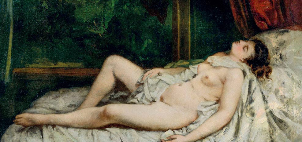 Gustave Courbet, Nudo coricato, 1858, olio su tela, cm 50×64, Collezione privata