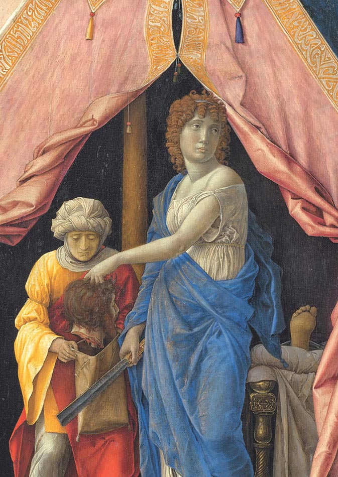 Andrea Mantegna (o Giorgio Campagnola?), Giuditta con la testa di Oloferne, 1495-1500, tempera su tavola, cm 30,1×18,1, Washington, National Gallery of Art