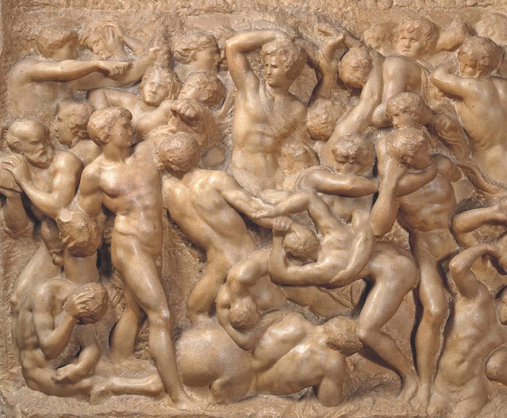 Michelangelo Buonarroti, Battaglia dei Centauri, 1490-1492, marmo, cm 80×90,5, Firenze, Casa Buonarroti