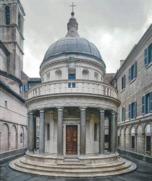 Donato Bramante, Tempietto di San Pietro in Montorio, 1510 ca, Roma, Convento di San Pietro in Montorio